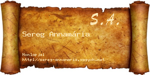 Sereg Annamária névjegykártya